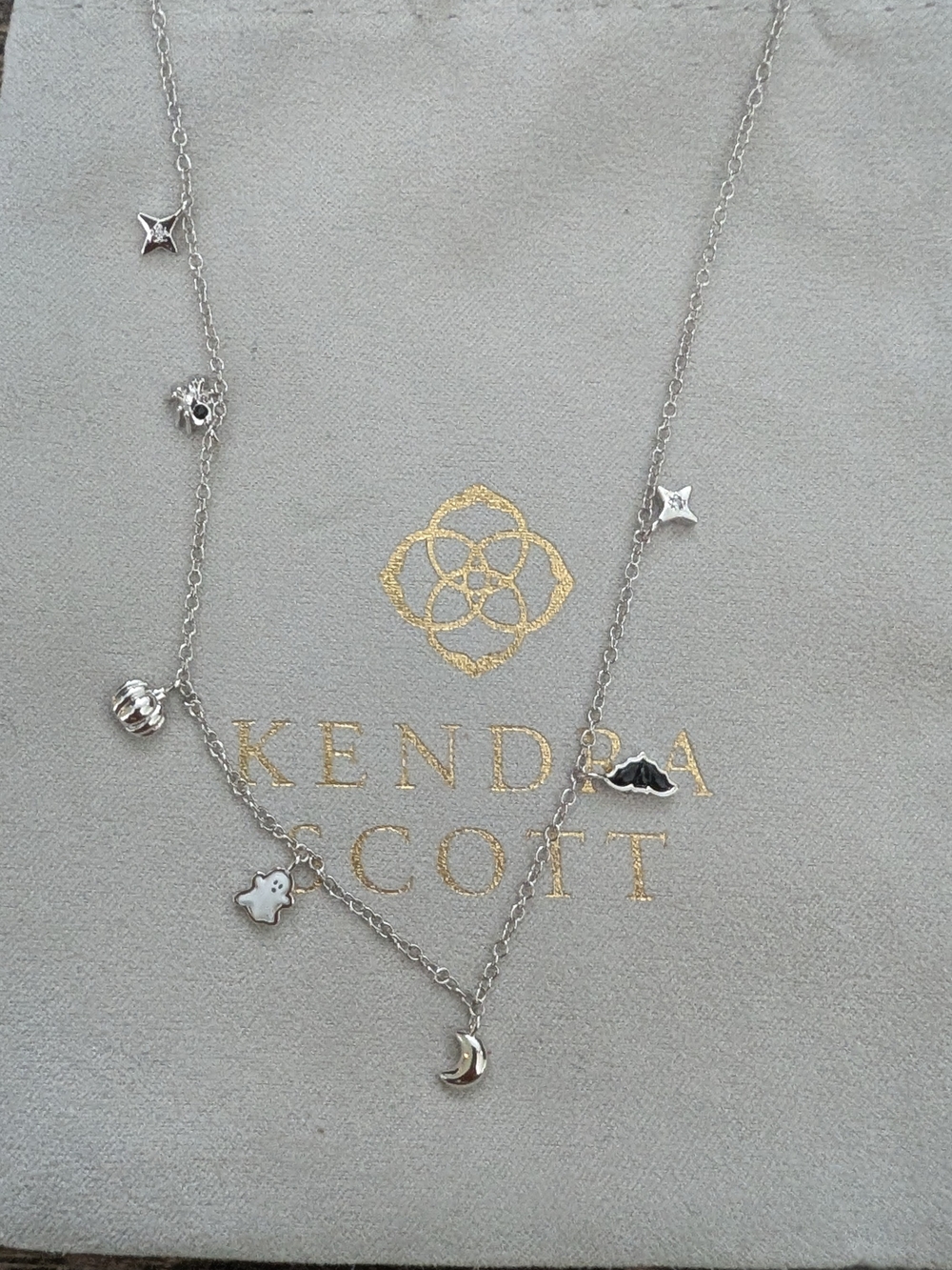 Kendra Scott Rhodium over Brass Halloween Strand Short Necklace